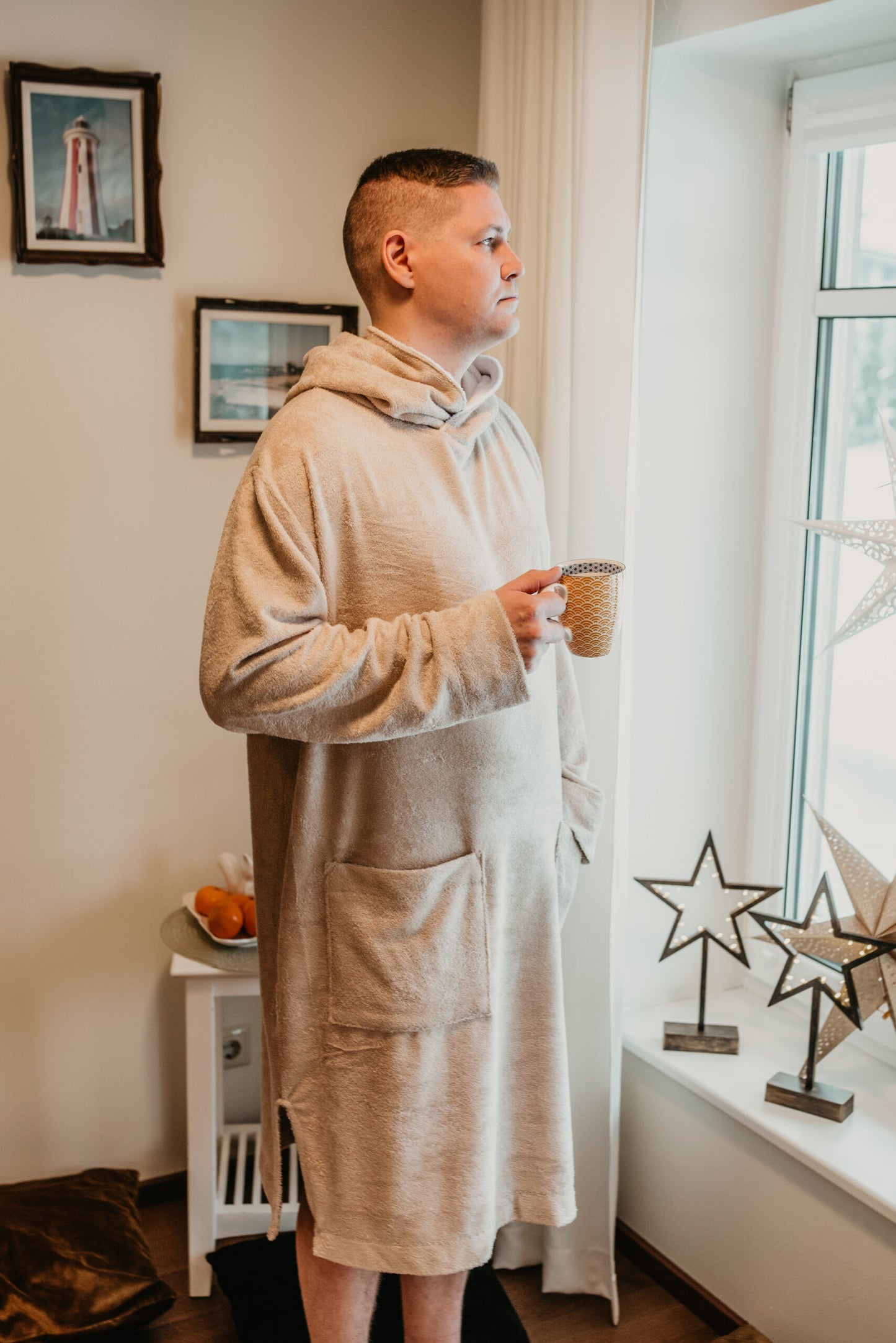 Long-Sleeve Poncho - Bamboo Terry