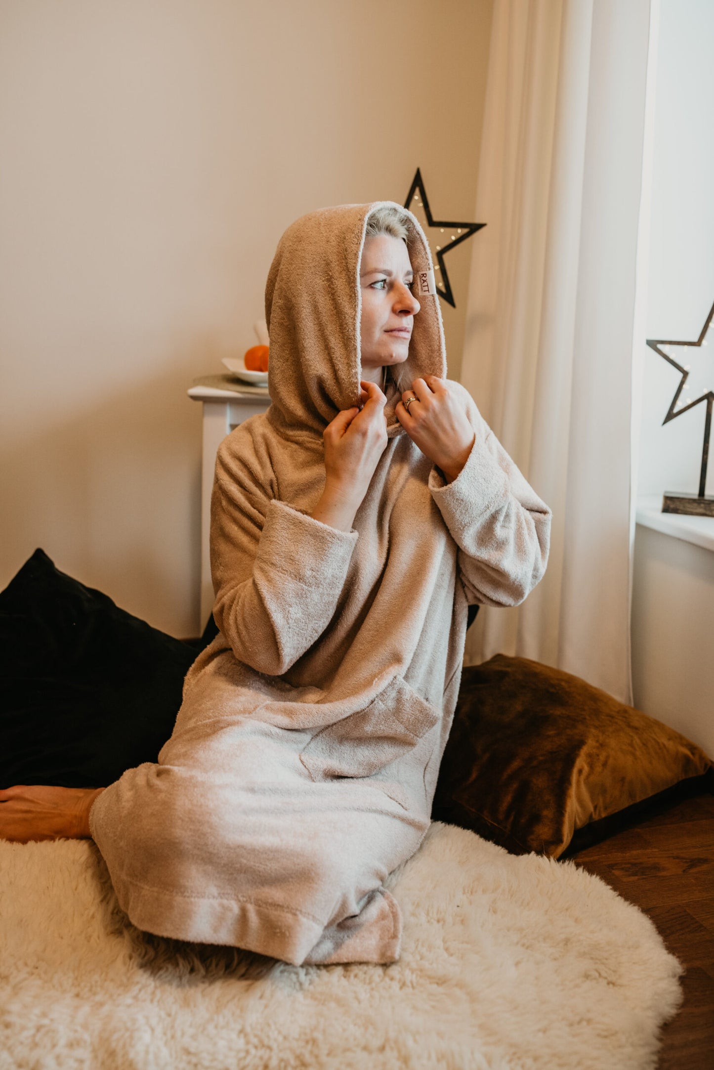 Long-Sleeve Poncho - Bamboo Terry