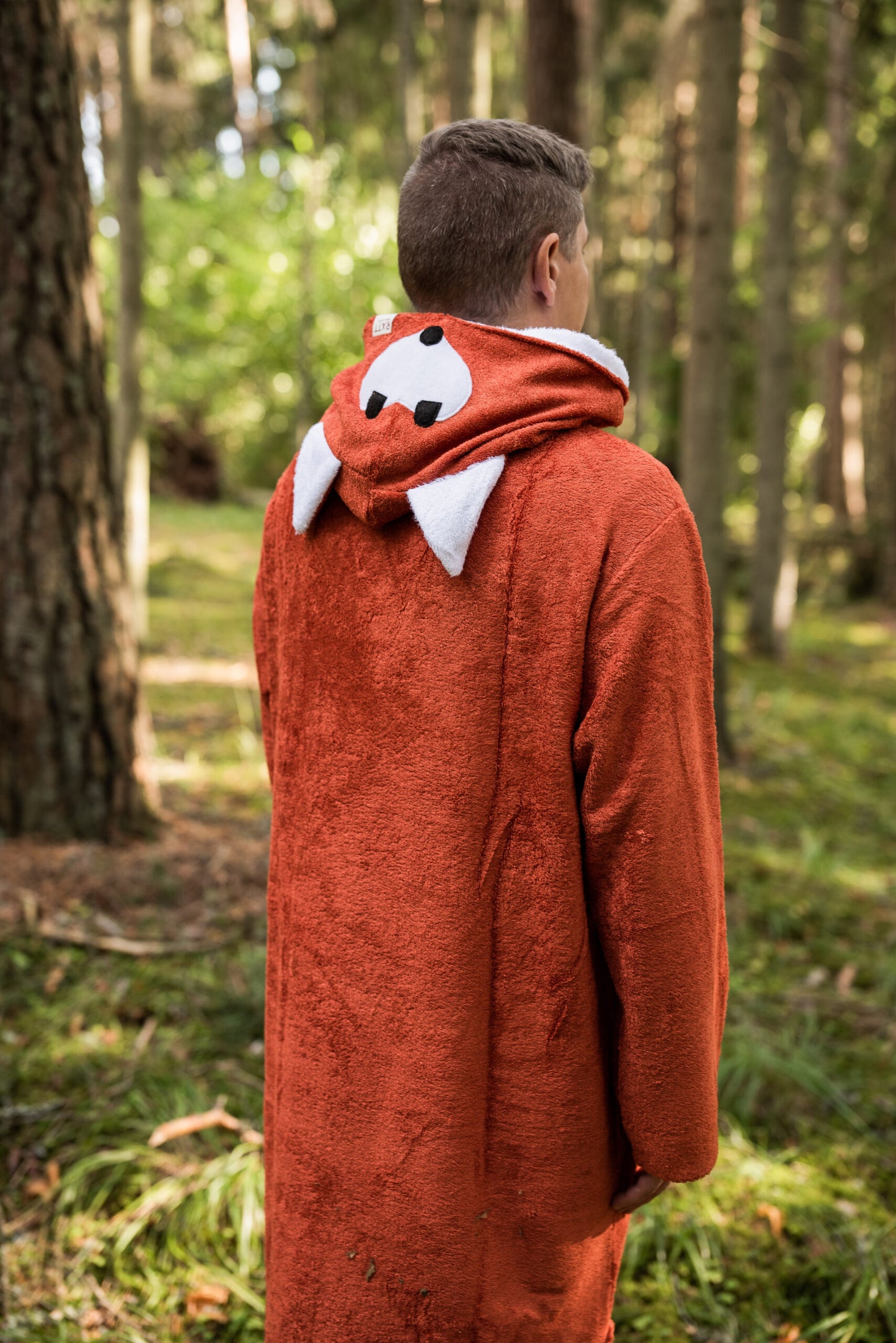 Long-Sleeve Poncho FOX - Bamboo Terry
