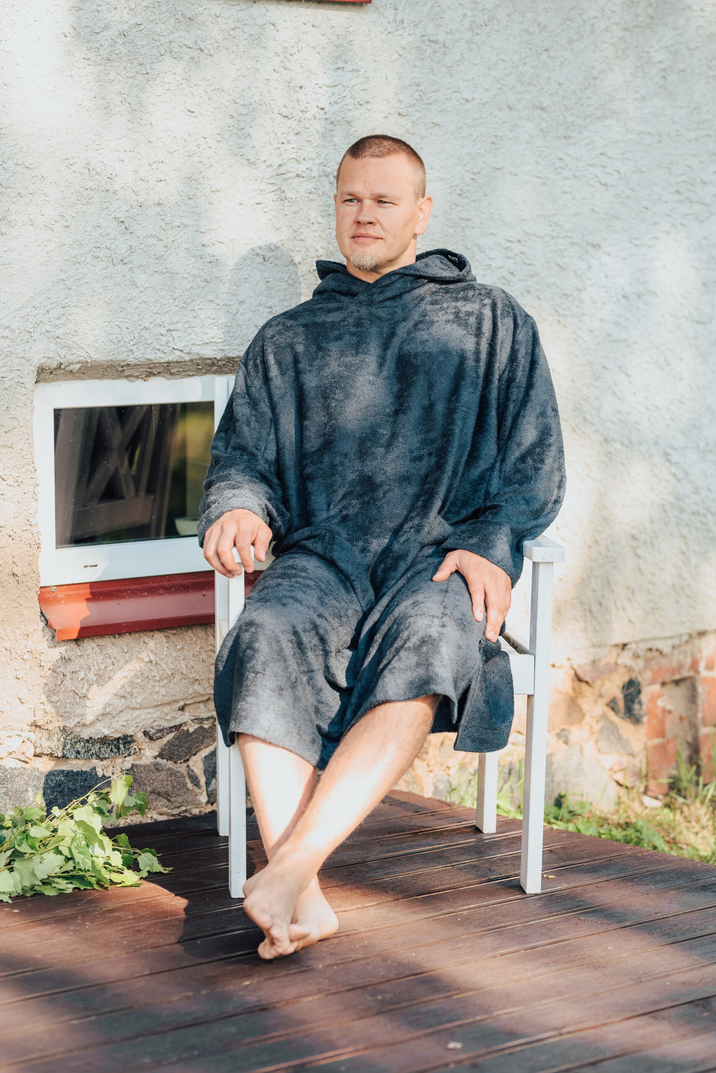 Long-Sleeve Poncho - Bamboo Terry