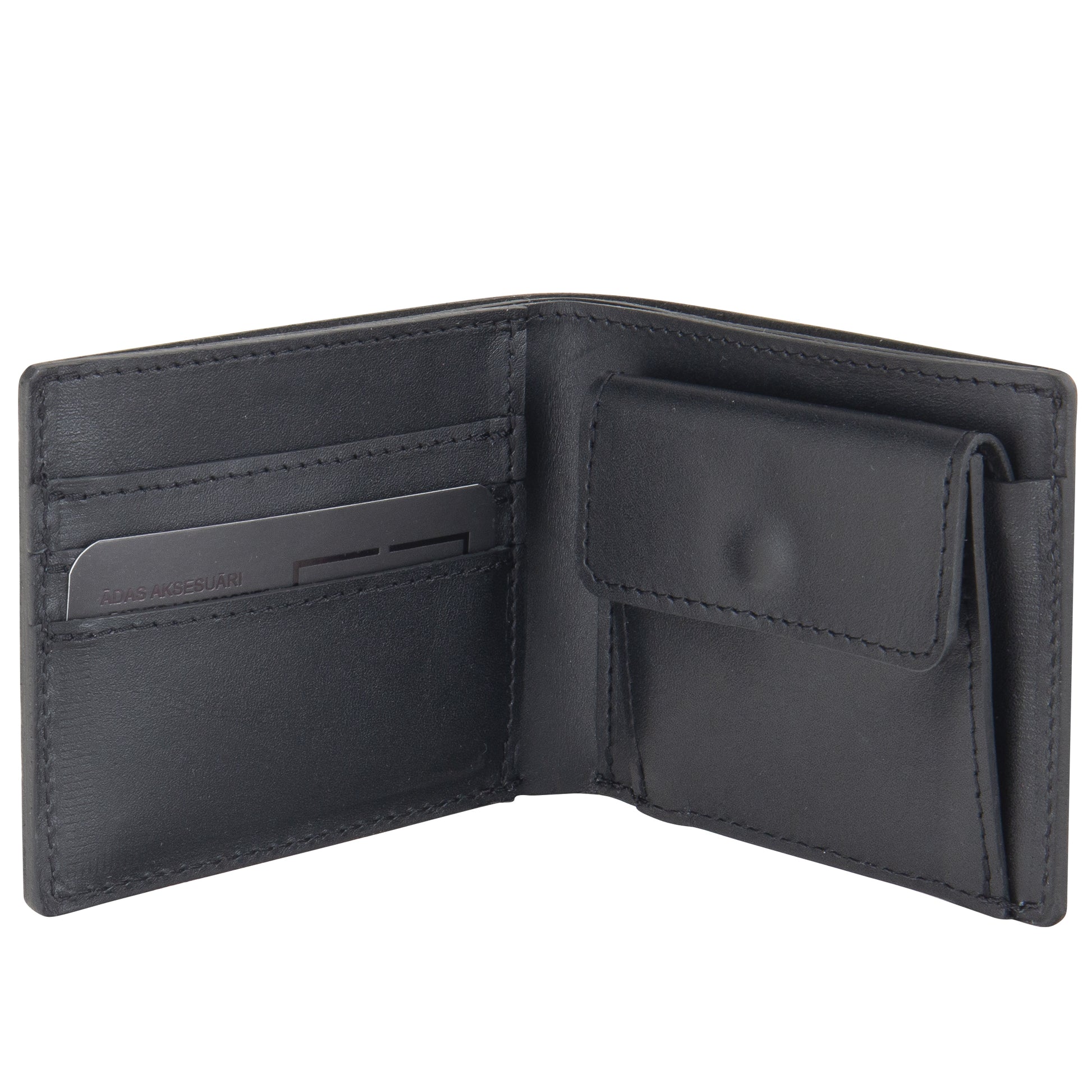 Billfold Wallet with Coin Pouch - Black