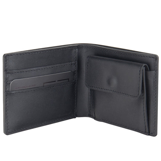 Billfold Wallet with Coin Pouch - Black